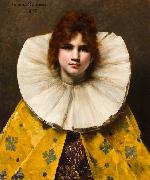 Juana Romani A portrait of a young girl with a ruffled collar Germany oil painting artist